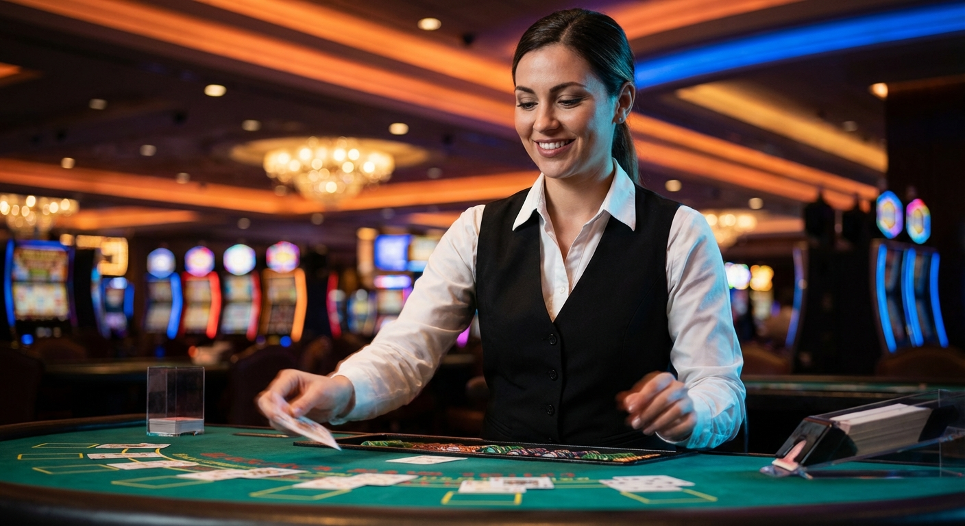 Live dealer aan een roulette tafel bij Mostbet Casino